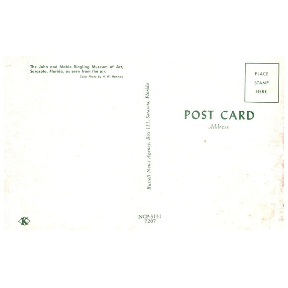 Vintage Postcard John & Mable Ringling Museum of Art Sarasota Florida - Picture 2 of 2